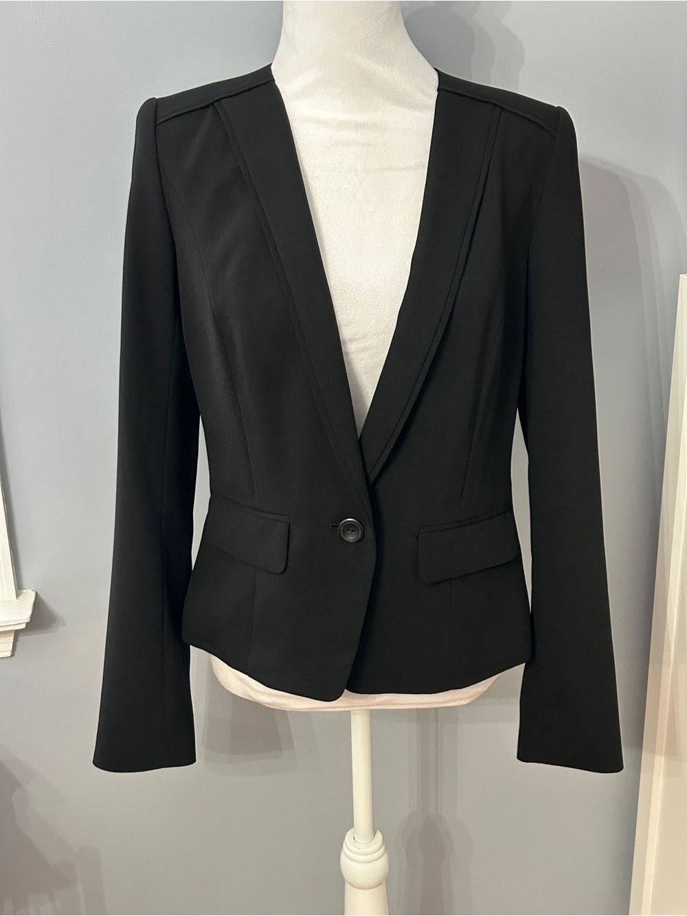 Classiques Entier Blazer Women's Small Black Single Button Tailored Jacket